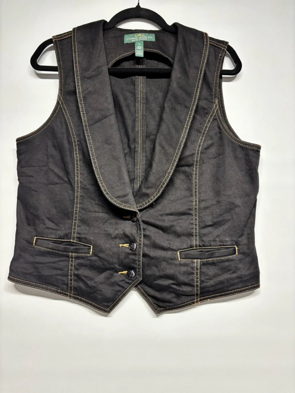✨Lauren Ralph Lauren Black Vest Size XL - Picture 3 of 12